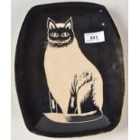 A Leaper cat decorated dish, 26cm. Condition report: Good condition.