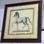 An equine statue print.