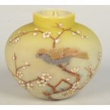 A Victorian matte glass vase in Webb's Queen's Burmese style,
