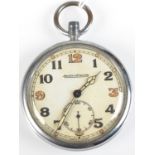 A Jaeger-LeCoultre general service "trade" pattern war department pocket watch with nickel case,