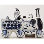 A Wilfrid Gibson blue and white model locomotive named Laura, length 13cm.