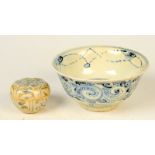 A Chinese 15th/16th century porcelain blue and white decorated south eastern trade bowl,