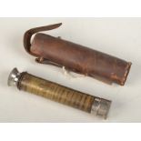 A scouts B-P Teliscout ' Be Prepared' 2.5cm two draw telescope in its original brown leather case.