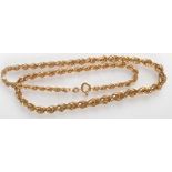 A 9ct. gold rope twist necklace, 11.5g.