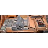 A large collection of magic lantern slides in nine boxes.