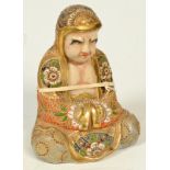 An early 20th century Satsuma figure of a seated Bodhi Dharma,