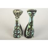 Two blue Celtic Pottery cats, each height 20cm.