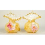 A pair of Victorian Jack in Pulpit glass vases in the style of Stevens and Williams,