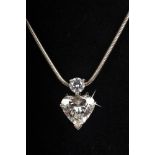 A spectacular brilliant cut heart shaped diamond of 2.19 carats, colour H, clarity SI2.