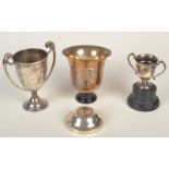 Three silver trophy cups, 15.5oz.