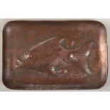 A good Newlyn copper fish decorated pin tray, possibly by Tom Batten,