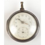 A George III silver pear cased pocket watch by Warhurst Tideswell no.