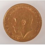 Half a sovereign, 1913 extremely fine.