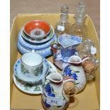 Miscellaneous including Wedgwood blue jasperware, a Masons jug and cut glass.