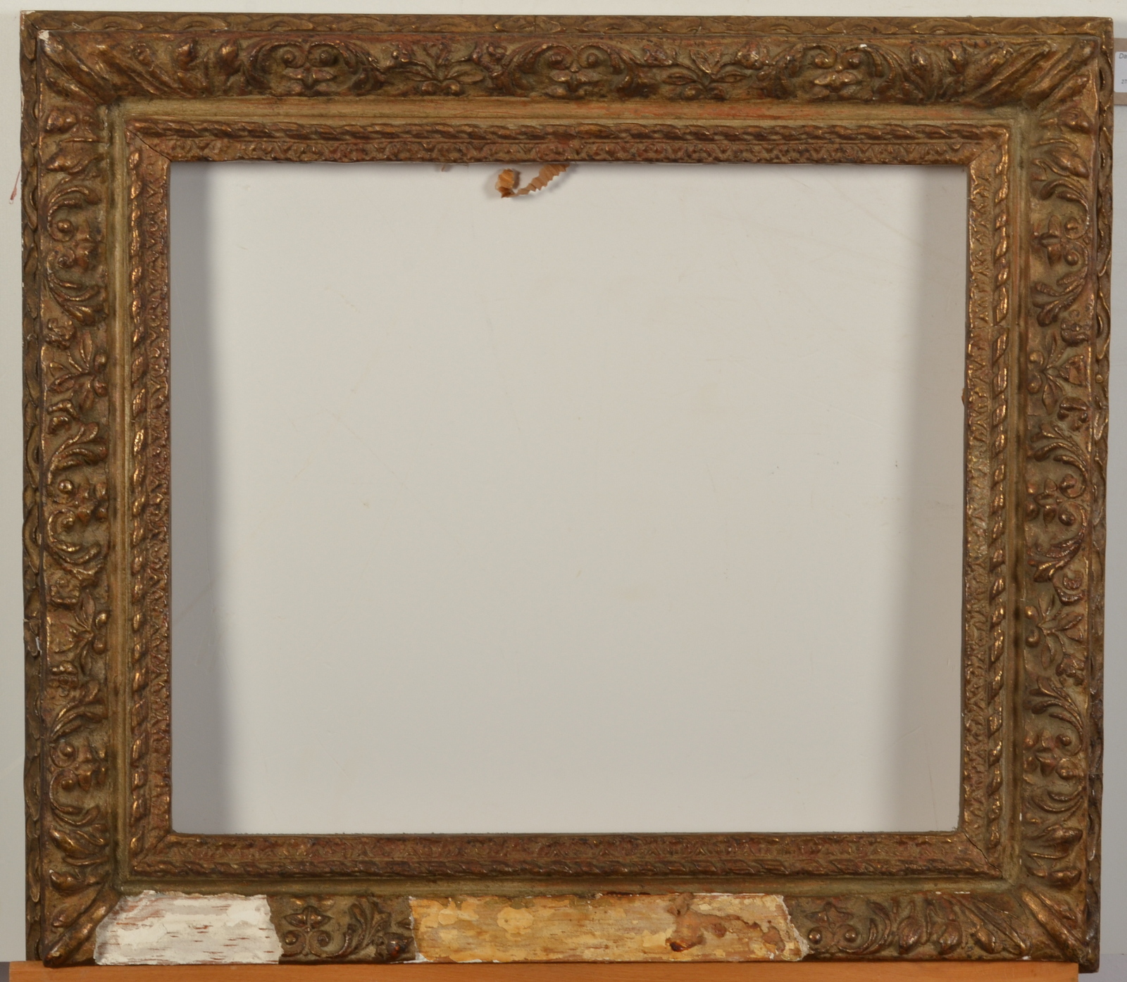 Three ornate frames Inner measurements 40 x 30cm 42 x 36cm 25 x 38cm