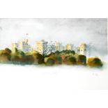 CHARLES PRINCE OF WALES Windsor Castle Lithograph Signed,