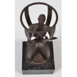 LORENZO QUINN Time Flies Bronze on marble base Signed Full height 28cm