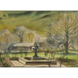 REGINALD JAMES LLOYD The Fountain at Waltons Watercolour Signed and dated 1953 Inscribed to the