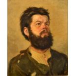 SYLWERIUSZ SASKI Portrait of a young bearded man Oil on canvas Signed and dated 1889 55 x 44.