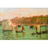 WILLIAM PRATER Newquay Harbour Oil on canvas Signed 30 x 45cm