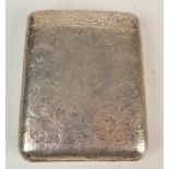 An Edwardian engraved patent silver cigarette case,