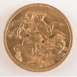 A George V sovereign dated 1911, extremely fine.