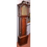 A George III eight day mahogany longcase clock, the brass arched dial signed Thompson,? London,