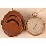 An aneroid pocket barometer by Callaghan, 23 New Bond Street, corner of Conduit Street, London,