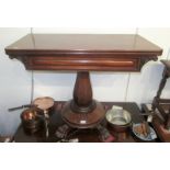 An early Victorian mahogany rectangular fold top tea table.
