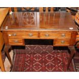 An Edwardian mahogany lowboy on cabriole legs, width 88cm.