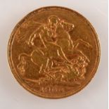A Victorian old head sovereign dated 1900, very fine.