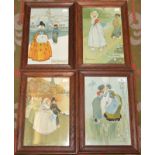 A set of four early 20th century Dutch coloured prints after Macdonald, 'The Meeting',