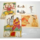 Three 19th century Indian watercolours, each anotated, they include "a knife grinder",