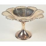 An Edwardian octofoil comport by Asprey, height 11.5cm, diameter 18cm, 8.5oz.