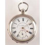 A large key wind Fattorini Enterprise open face pocket watch.