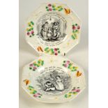 A pair of early 19th century Staffordshire nursery plates,