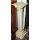 A painted pedestal.