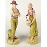 A pair of late 19th century Royal Dux figures,