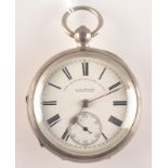 A key wind silver open face pocket watch, The Express English Lever by J.G. Graves, Sheffield.