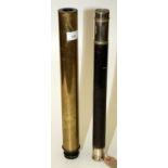 A Ross London nickel plated single draw 3cm leather bound telescope no.