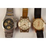 Two gentleman's wristwatches with gilt cases,