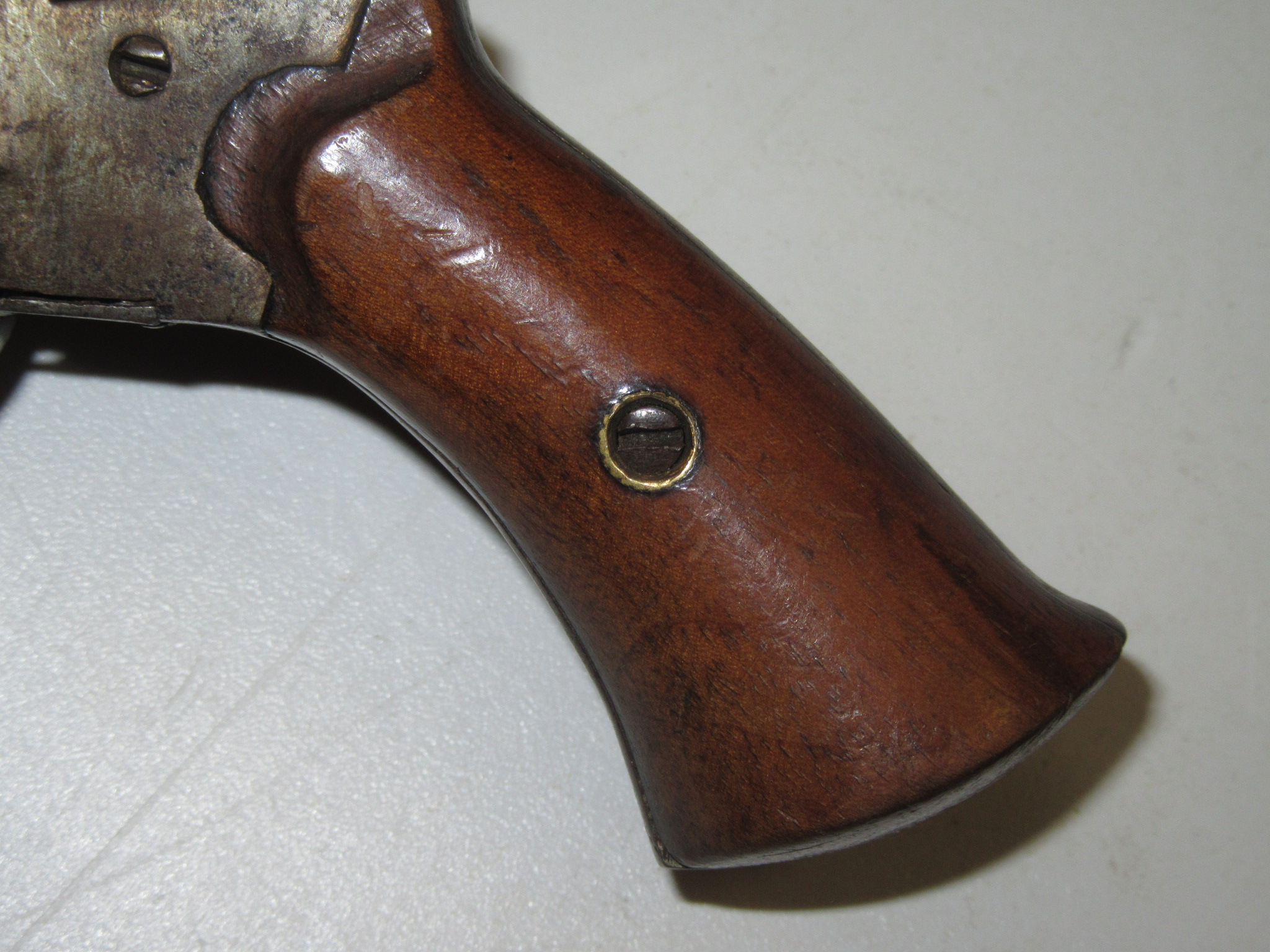 A continental 19th century small, pin fire, six shot pistol with a folding trigger. - Image 4 of 5