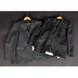 A black morning suit and a black dinner suit jacket.