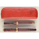 A Parker Vacuummatic burgundy pearlescent fountain pen Pat No.