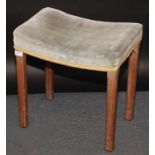 An E.R.II limed oak Coronation stool by Glenister, Wycombe.