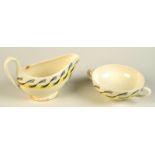 An Eric Ravilious gravy jug and soup bowl.