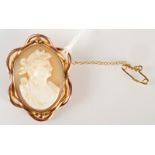 A 9ct. gold cameo brooch.