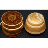 Two Mary Rich studio porcelain lidded boxes, one decorated with a stylised tree.