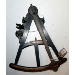 An ebony octant signed Spencer Browning & Rust, London, the ivory scale with owners monogram J.B.R.