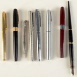 A Sheaffer mirror polished, stainless steel, engine turned fountain pen,